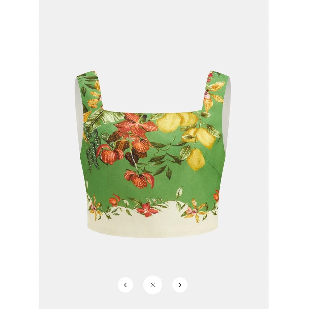 NWT Commense Fruit Floral Print Crop Cami Top & Pants Set Sz M - Picture 2 of 7